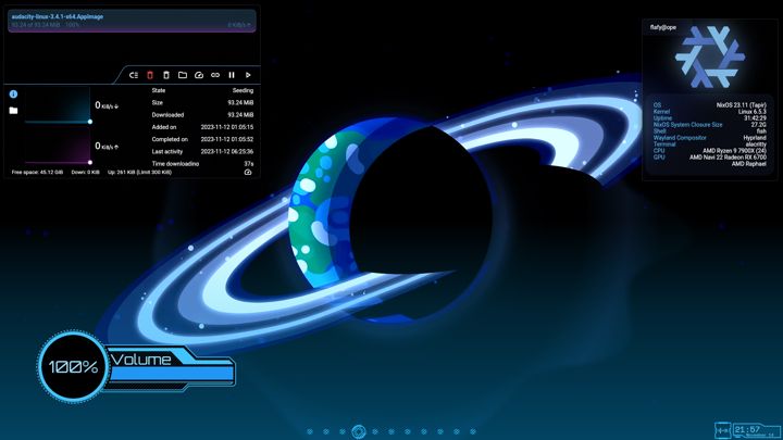 A third Hyprland desktop preview from the project README showing a styled tiling setup.